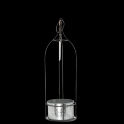 CHEMIN DE CAMPAGNE - Jardinière extérieure pot fleurs jardin métal gris ø12x41.5cm