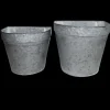 CHEMIN DE CAMPAGNE - Set2 jardinière extérieure murale porte fer forgé vintage gris 21-24cm