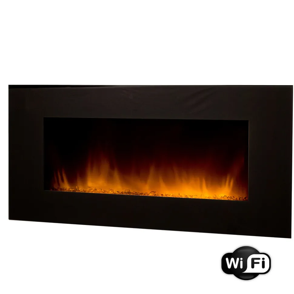 Chemin'arte cheminée électrique 2000w en wifi - volcano xxl wifi