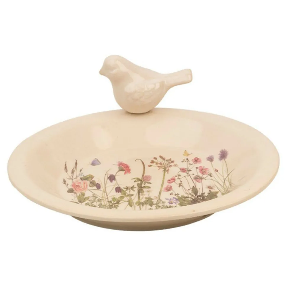 CLAYRE & EEF - Mangeoire oiseaux beige céramique 10x26x26cm