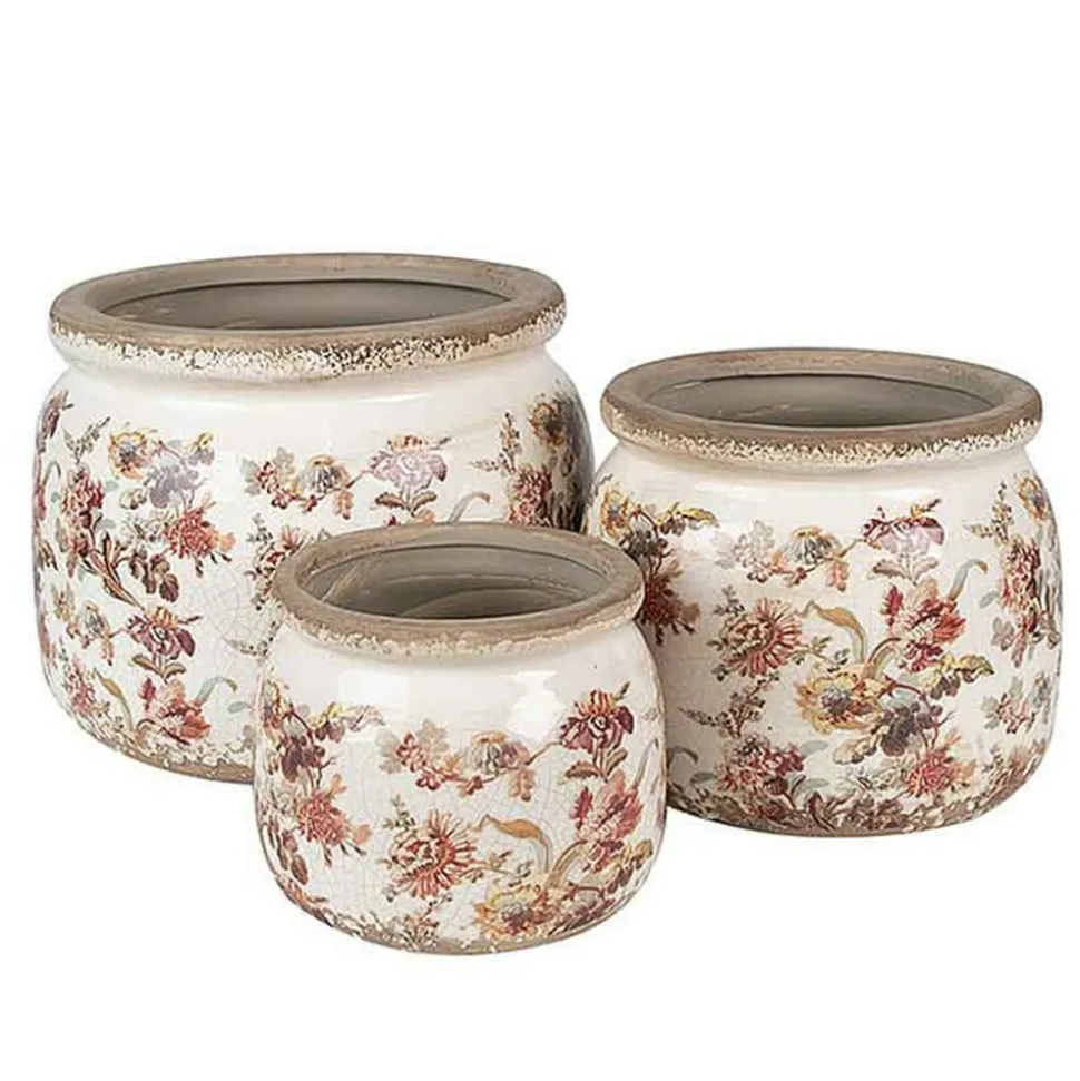 CLAYRE & EEF - Pot fleurs rose céramique 20x20x15cm