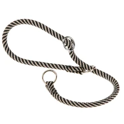 Collier semi-étranglé pour chiens sport extreme cs8/35, longe en nylon robuste, ajustable, marron-noir