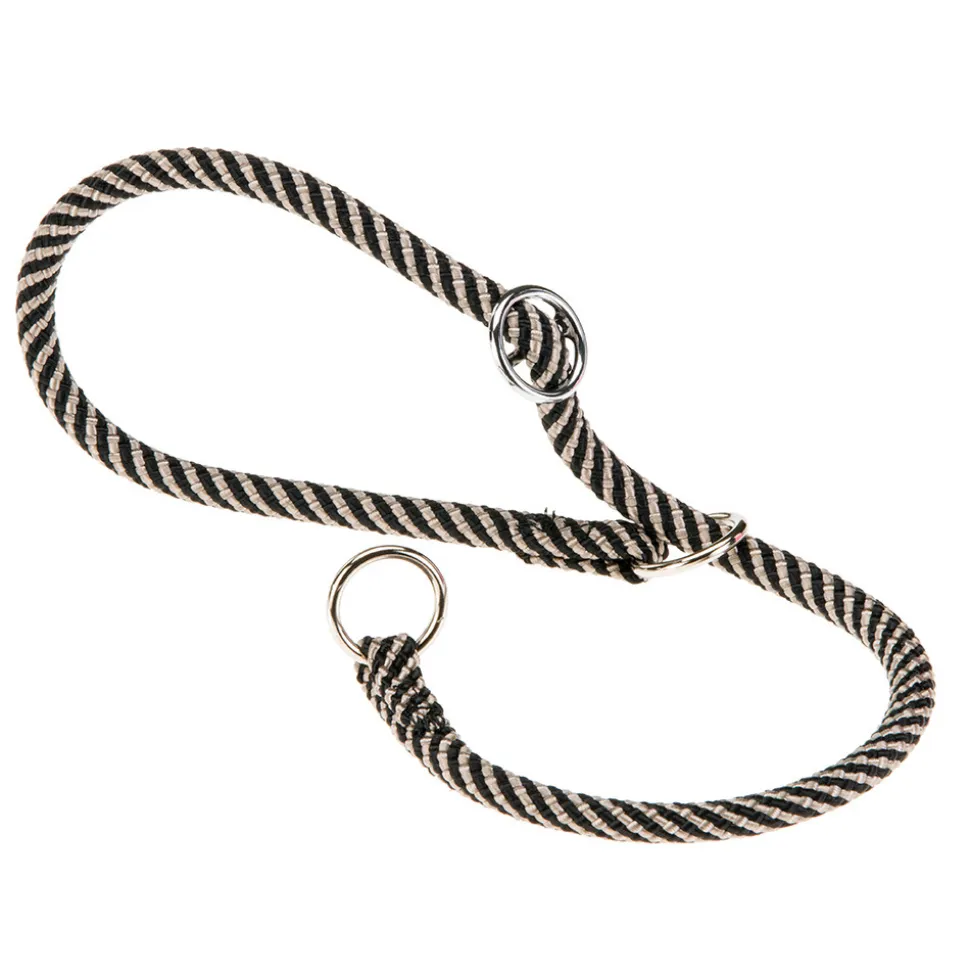 Collier semi-étranglé pour chiens sport extreme cs8/35, longe en nylon robuste, ajustable, marron-noir