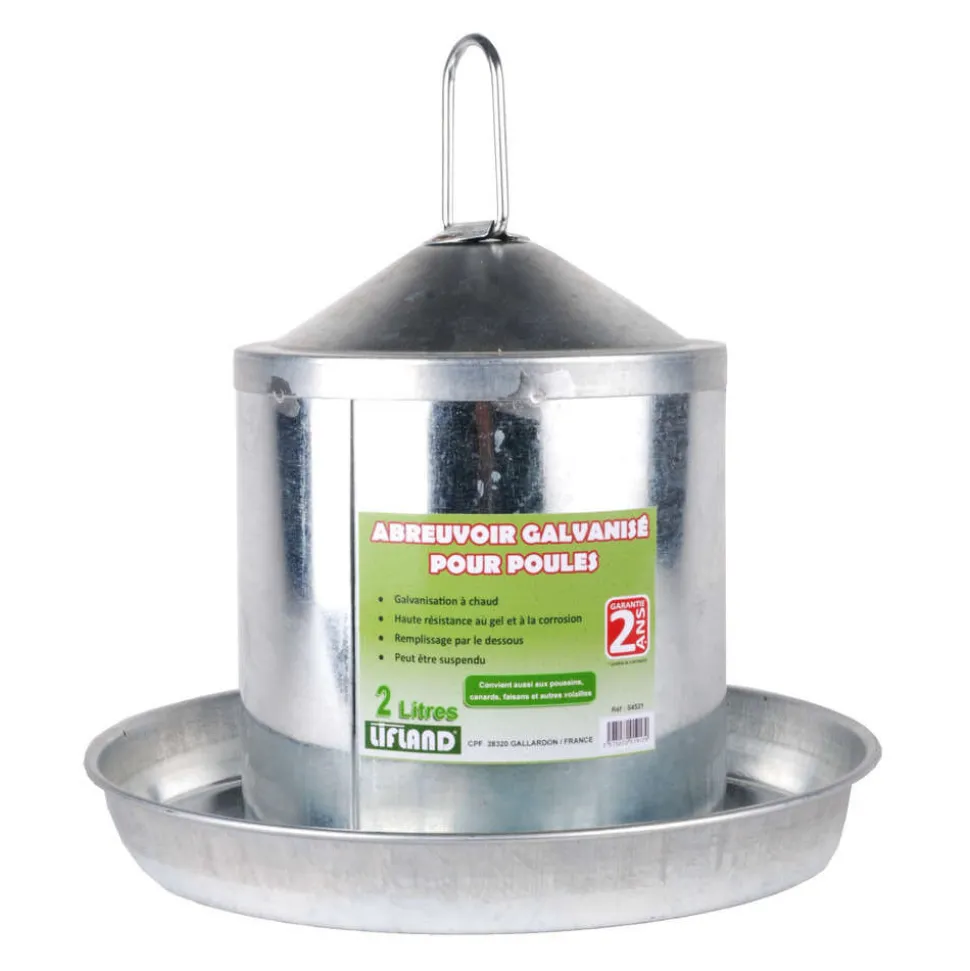 COMPAGNIE DES PET FOOD - Abreuvoir galvanisé pour volailles : 2 litres