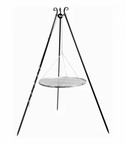 COOK - Barbecue grille de cuisson suspendu en inox 60 cm sur trépied 180 cm