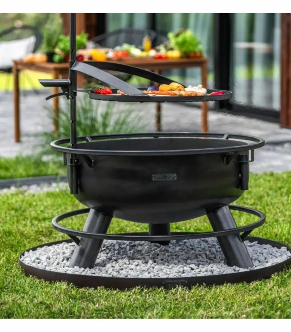 COOKKING - Braséro de jardin avec grille multifonctionnel bandito, avec grille de cuisson multifonction 50cm,111354