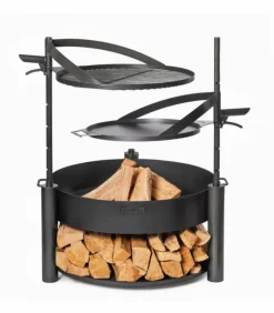 COOKKING - Braséro extérieur montana x, avec grille de cuisson 60cm, acier naturel, cookking, 111800