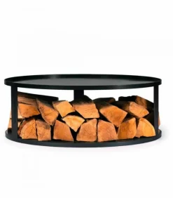 COOKKING - Plateforme pour braséro avec support de bûches, acier naturel 62cm de diamètre, cookking, 111040