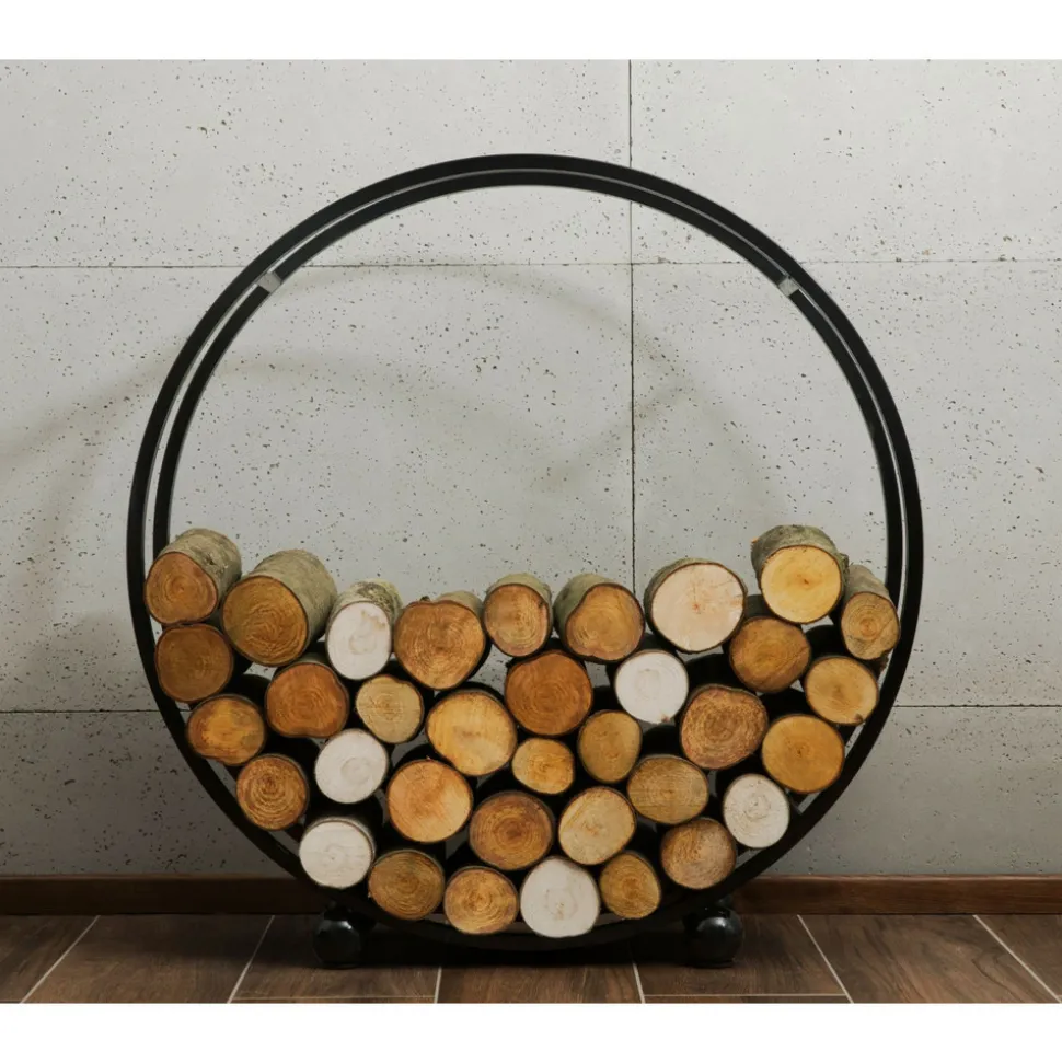 COOKKING - Porte-bûches 'daisy' en acier pour bûches 20cm : alliance parfaite entre fonctio