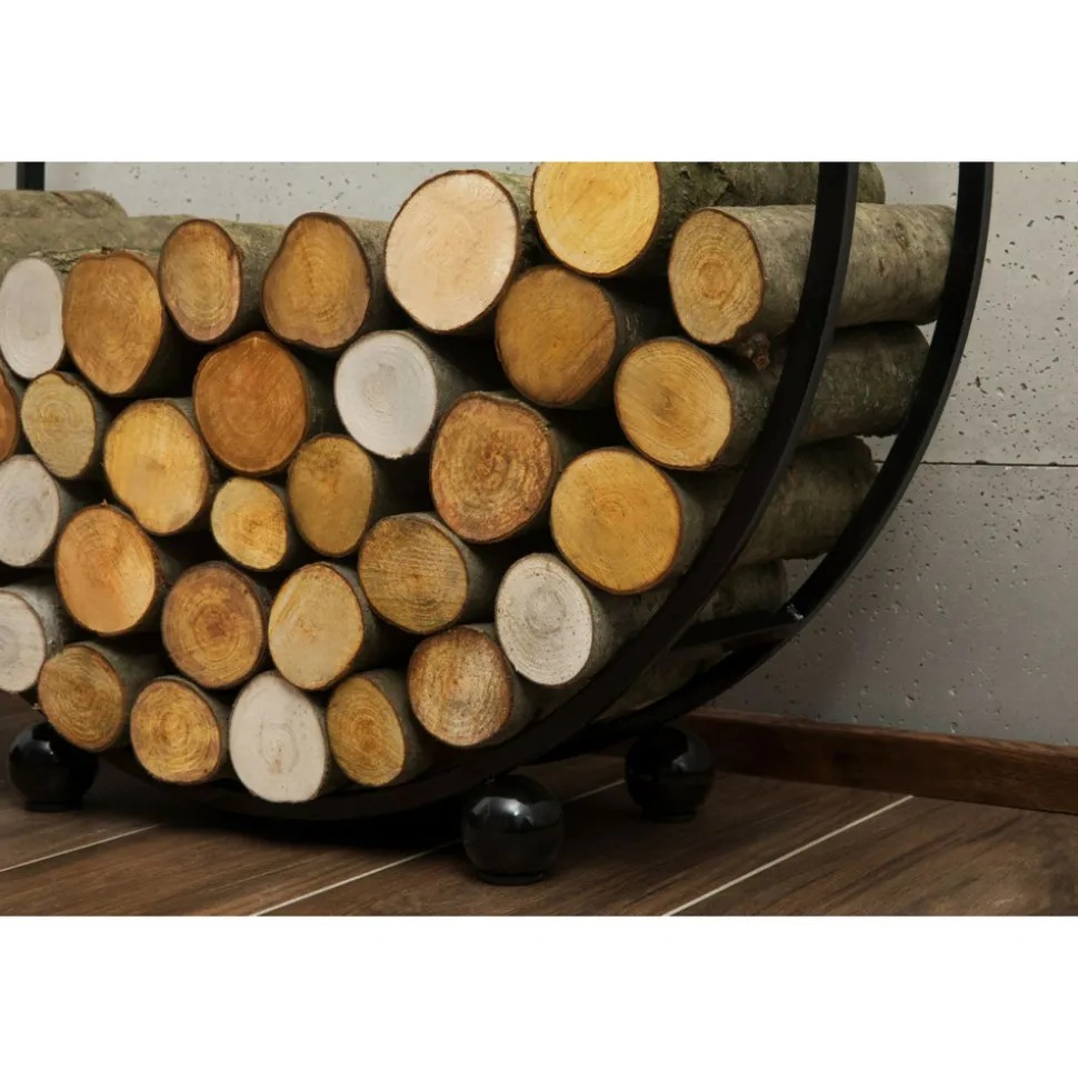 COOKKING - Porte-bûches 'daisy' en acier pour bûches 20cm : alliance parfaite entre fonctio