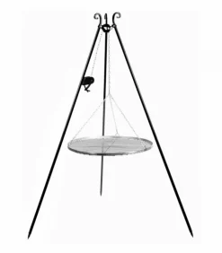 COOKKING - Trépied avec plaque à rôtir suspendue, 200cm de hauteur, moulinet inclus, cookking, 21377