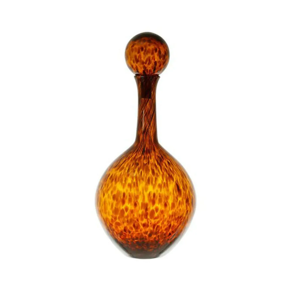 COTE TABLE - Vase verre agathe ambre 22xh50cm