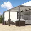 COULEURS DU MONDE - Brisbane - pergola bioclimatique adossée 5 pieds sans percage 3x4m en aluminium