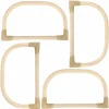 CREOTIME - 4 anses de sac arrondis en bambou 15,5 x 9 cm