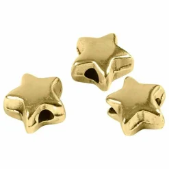 CREOTIME - 3 perles métalliques étoile 5 mm - doré