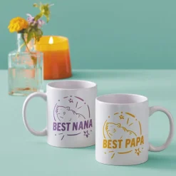CRICUT - 4 feuilles de transfert pour mug press - violet + bleu