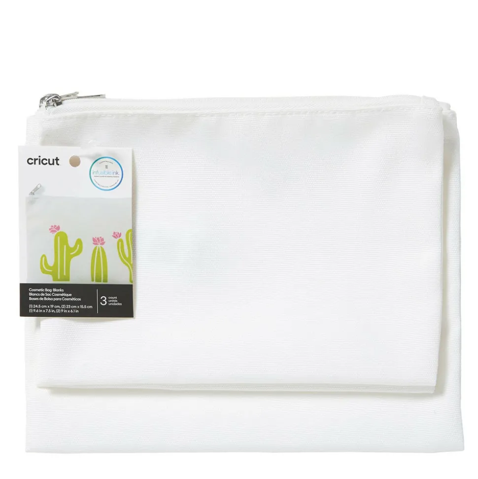 CRICUT - 3 pochettes en tissu en blanc à customiser - cricut