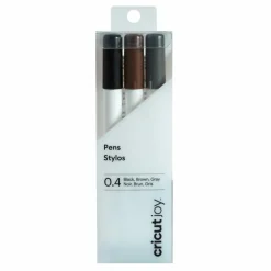CRICUT - 3 stylos à pointe fine noir, marron et gris 0,4 mm cricut