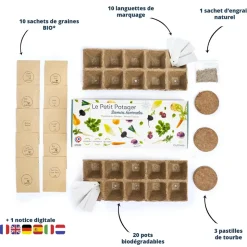 Cultivea kit prêt à pousser petit potager saveurs hivernales - poireaux, carottes, navet, radis, endive, betterave