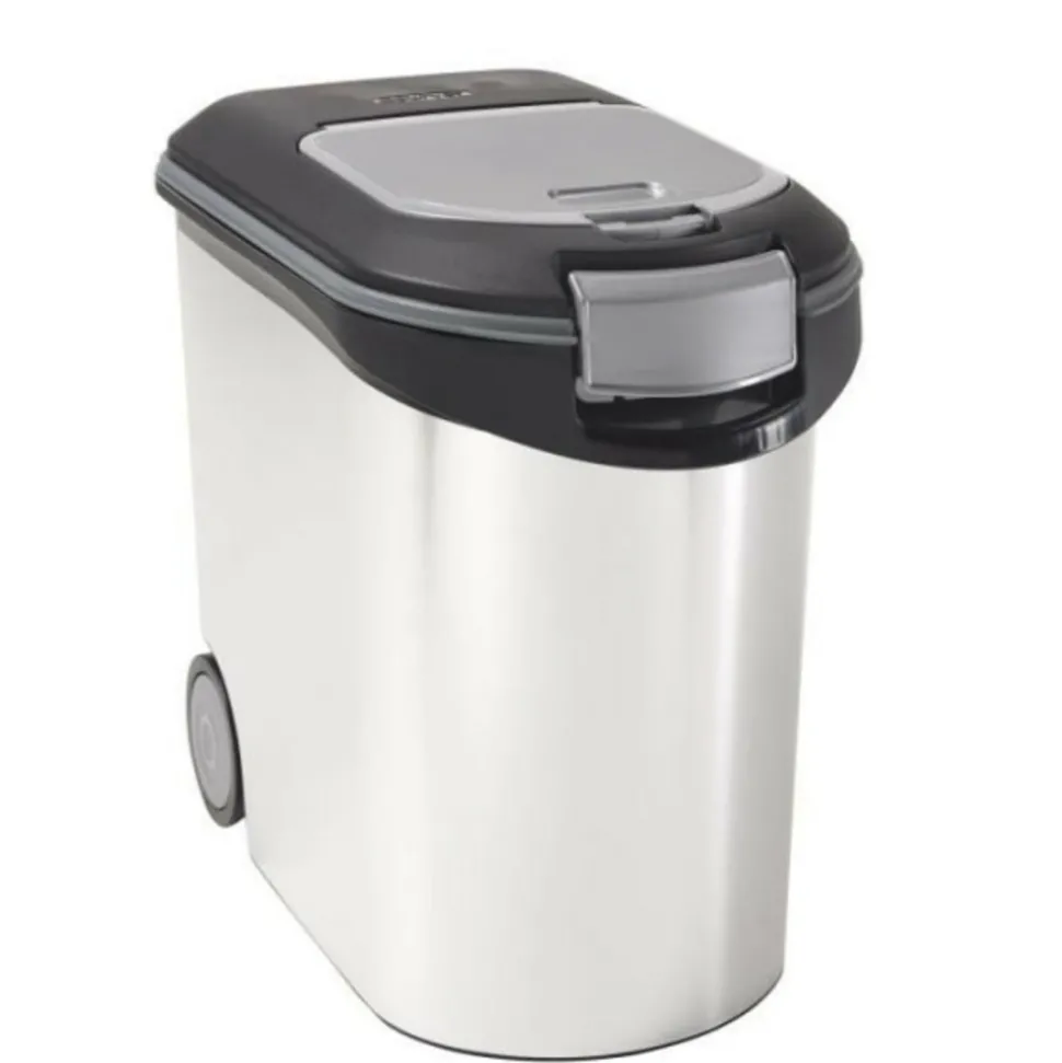 CURVER - Conteneur a croquettes pour chien 12 kg - 35l - aspect métal