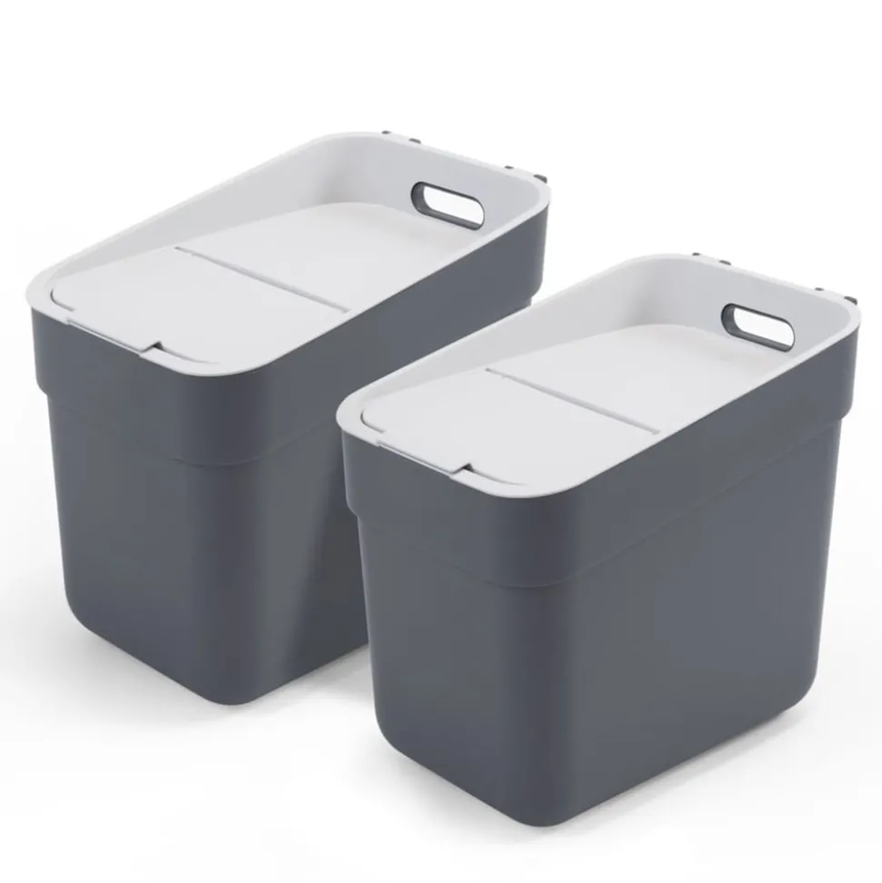 CURVER - Poubelle ready to collect 20 l gris foncé