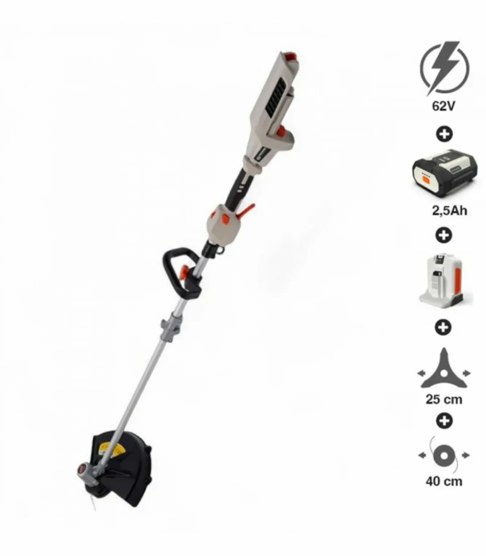 DAEWOO - Pack coupe-bordures à batterie 62v daewoo puissante batterie et chargeur inclus dalst62bl-16d-2-5ah