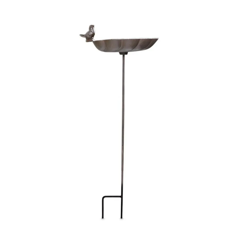 DÉCORATION D'AUTREFOIS - Abreuvoir oiseau sur pied fonte fonte marron - décoration d'autrefois