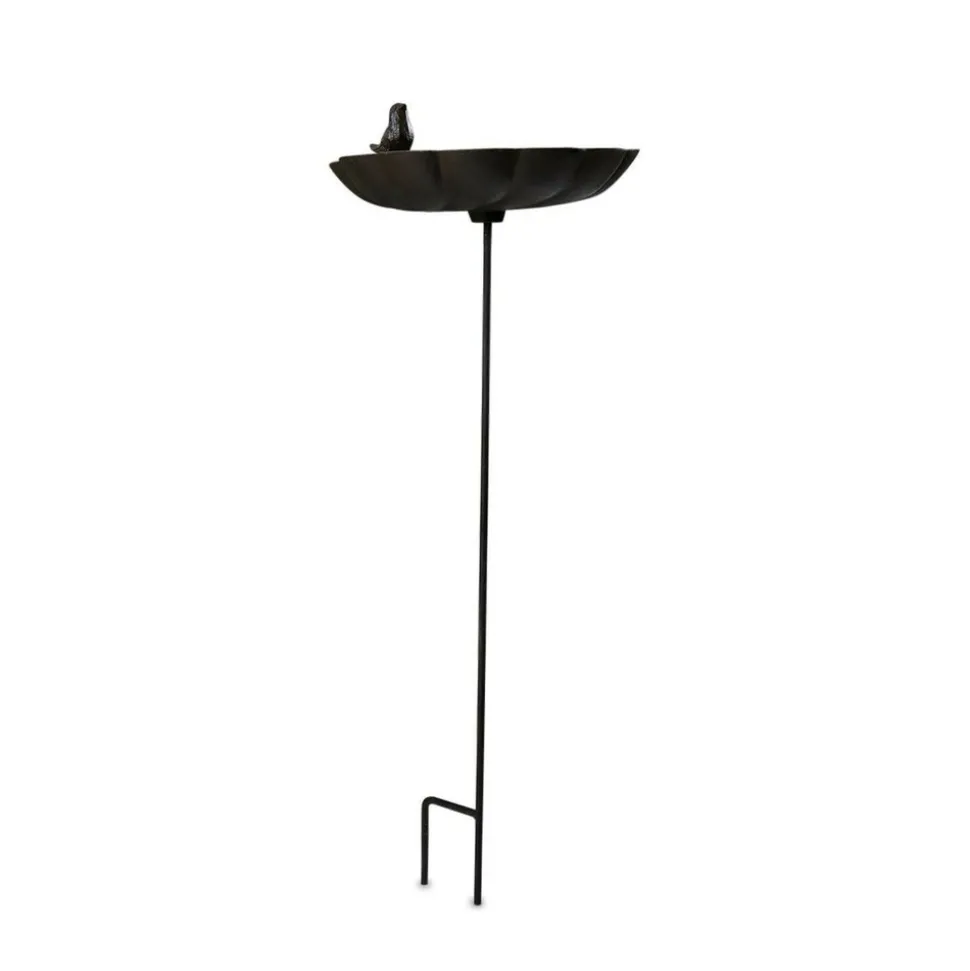 DÉCORATION D'AUTREFOIS - Abreuvoir oiseau sur pied fonte fonte marron - décoration d'autrefois