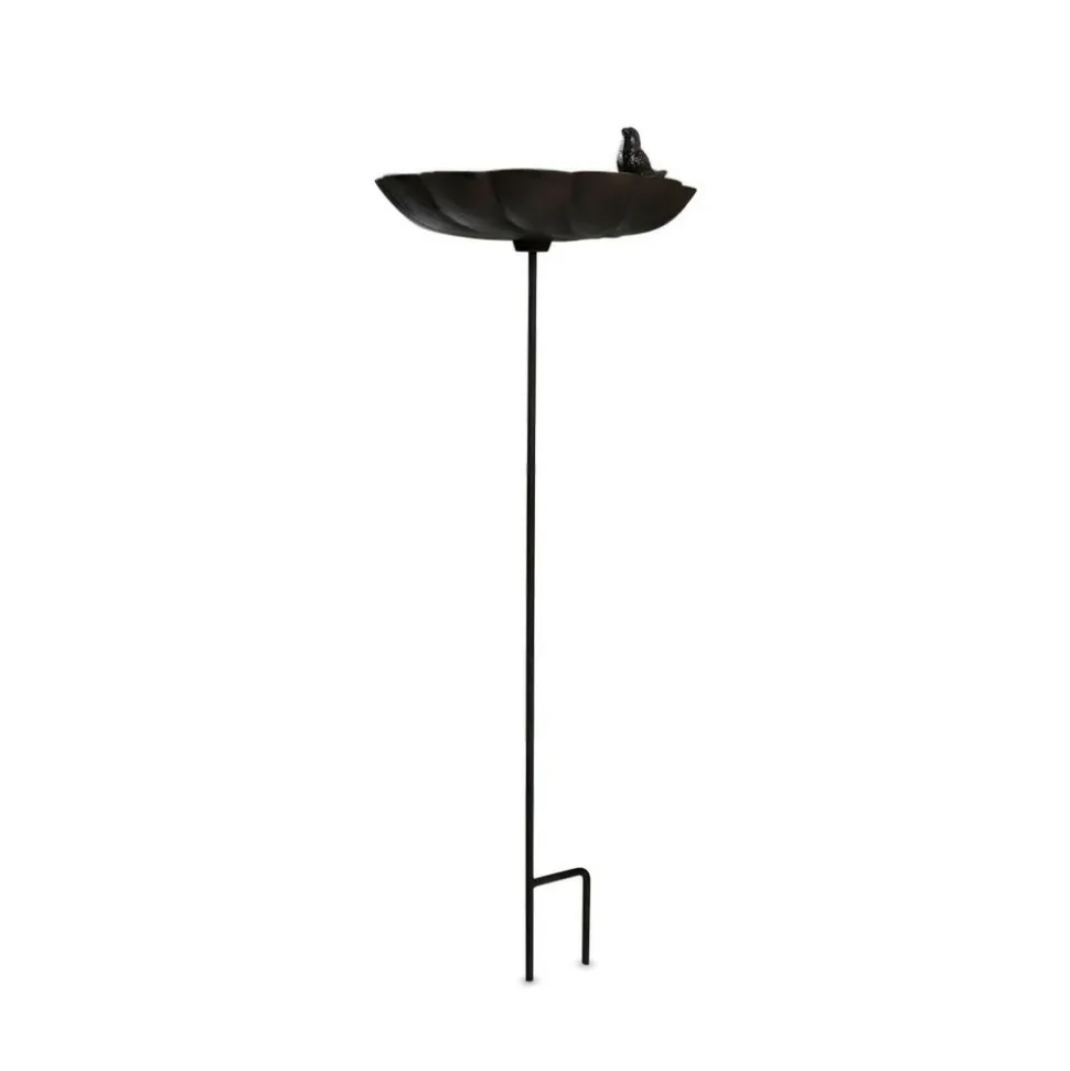 DÉCORATION D'AUTREFOIS - Abreuvoir oiseau sur pied fonte fonte marron - décoration d'autrefois