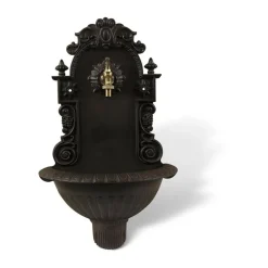 DÉCORATION D'AUTREFOIS - Fontaine de jardin aluminium marron - décoration d'autrefois