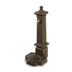 DÉCORATION D'AUTREFOIS - Fontaine de jardin aluminium marron - décoration d'autrefois