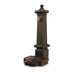 DÉCORATION D'AUTREFOIS - Fontaine de jardin aluminium marron - décoration d'autrefois