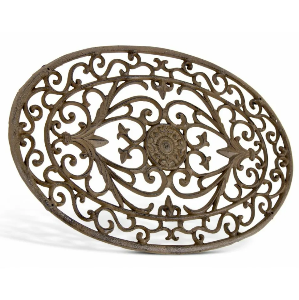 DÉCORATION D'AUTREFOIS - Paillasson lune fonte fonte marron - décoration d'autrefois