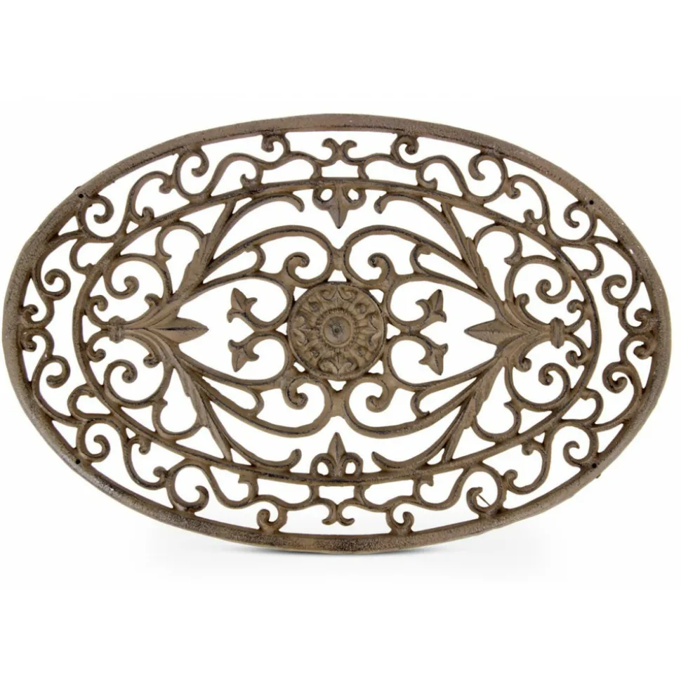 DÉCORATION D'AUTREFOIS - Paillasson lune fonte fonte marron - décoration d'autrefois