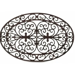 DÉCORATION D'AUTREFOIS - Paillasson ovale fonte fonte marron - décoration d'autrefois