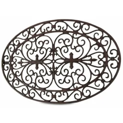 DÉCORATION D'AUTREFOIS - Paillasson ovale fonte fonte marron - décoration d'autrefois