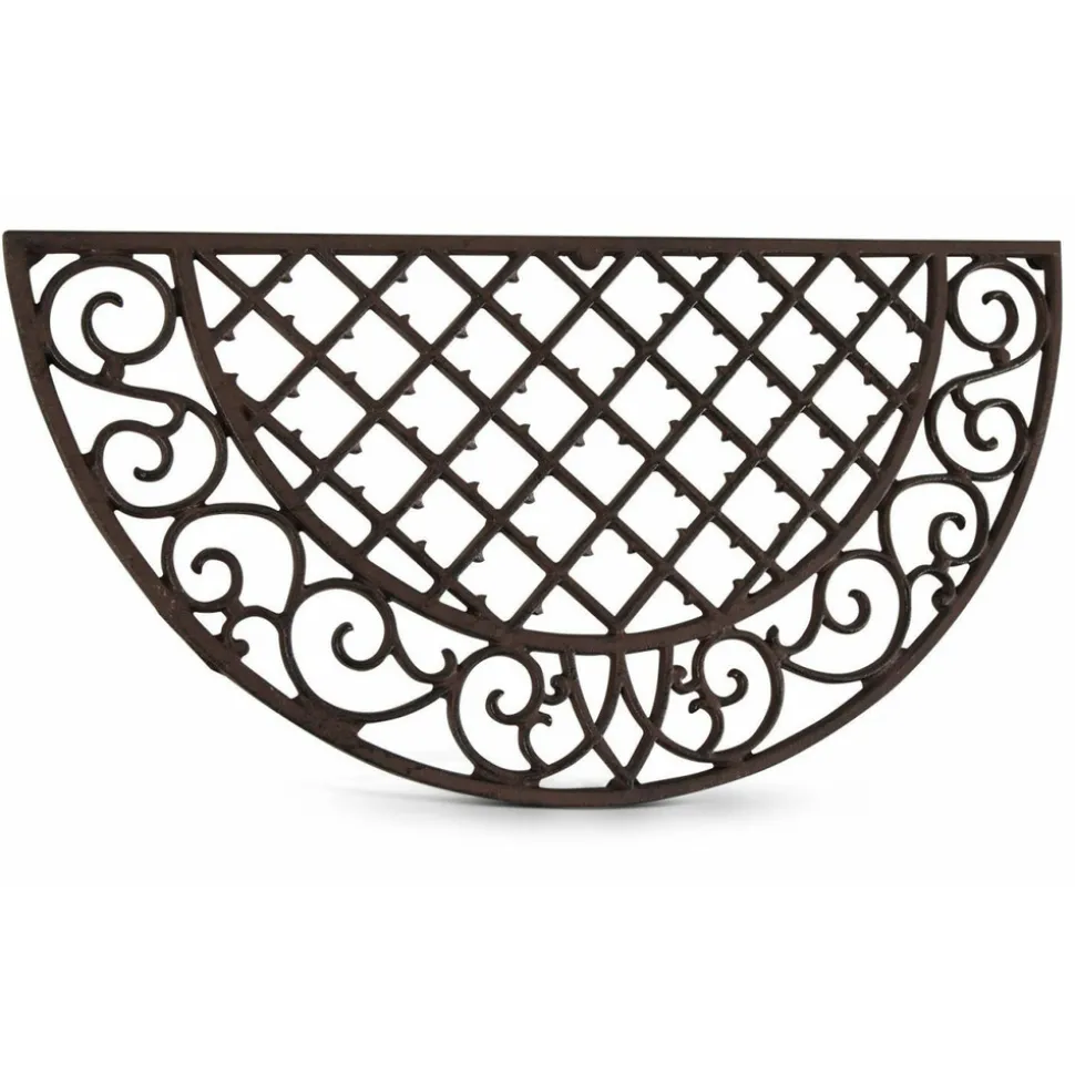 DÉCORATION D'AUTREFOIS - Paillasson demi-lune fonte fonte marron - décoration d'autrefois