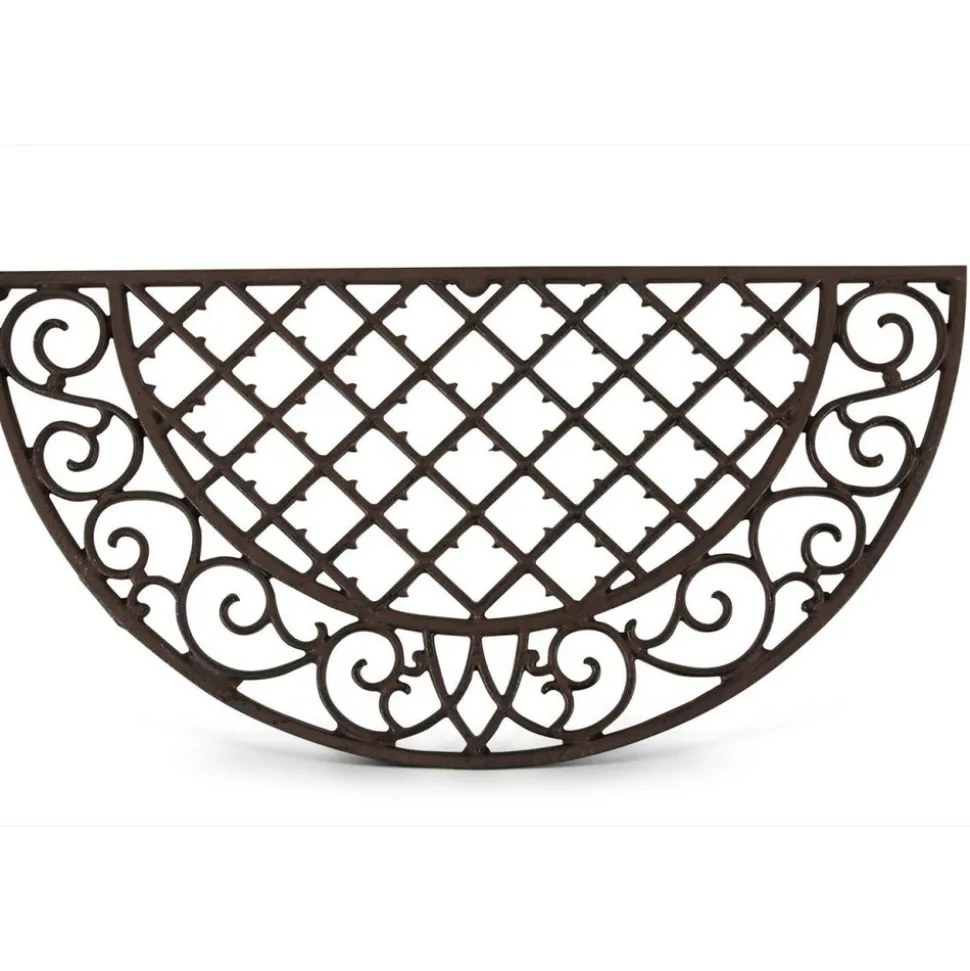 DÉCORATION D'AUTREFOIS - Paillasson demi-lune fonte fonte marron - décoration d'autrefois