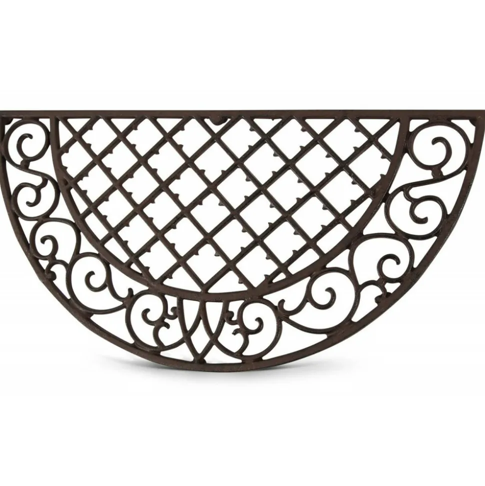 DÉCORATION D'AUTREFOIS - Paillasson demi-lune fonte fonte marron - décoration d'autrefois