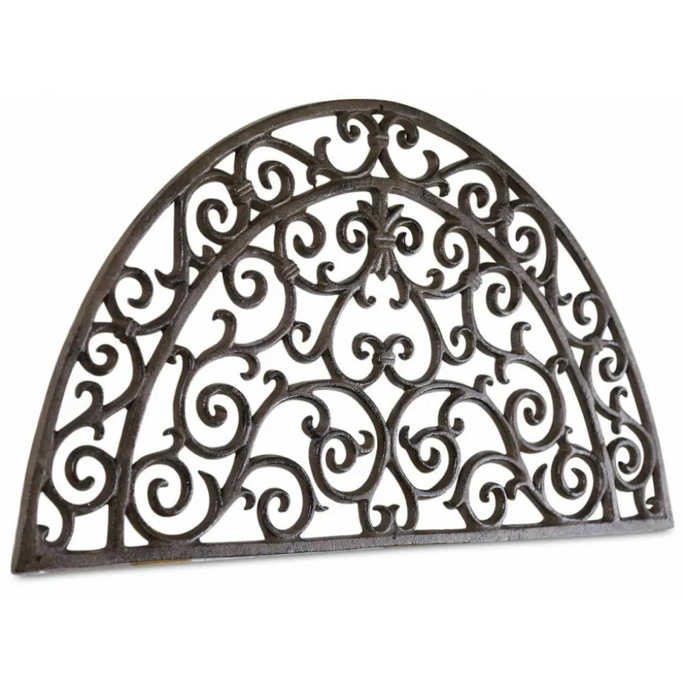 DÉCORATION D'AUTREFOIS - Paillasson demi-lune fonte fonte marron - décoration d'autrefois