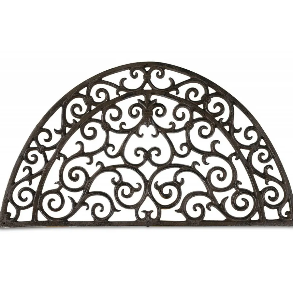 DÉCORATION D'AUTREFOIS - Paillasson demi-lune fonte fonte marron - décoration d'autrefois