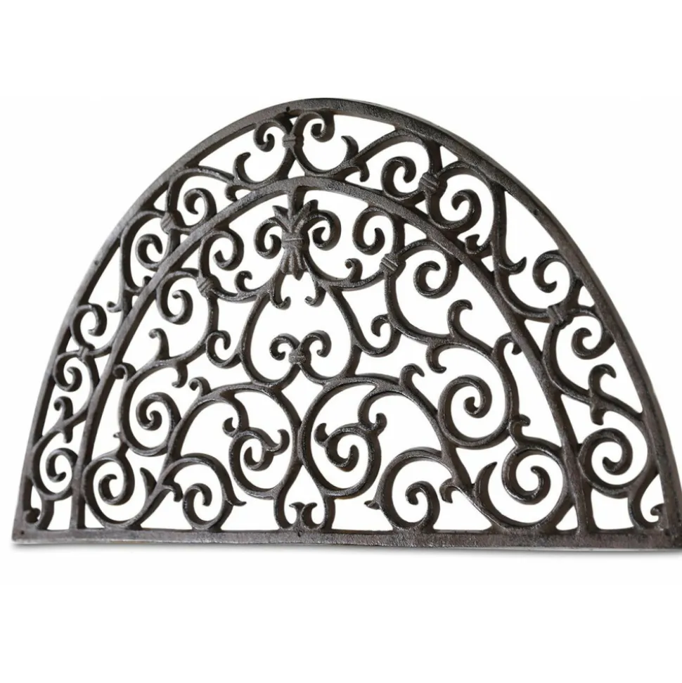 DÉCORATION D'AUTREFOIS - Paillasson demi-lune fonte fonte marron - décoration d'autrefois