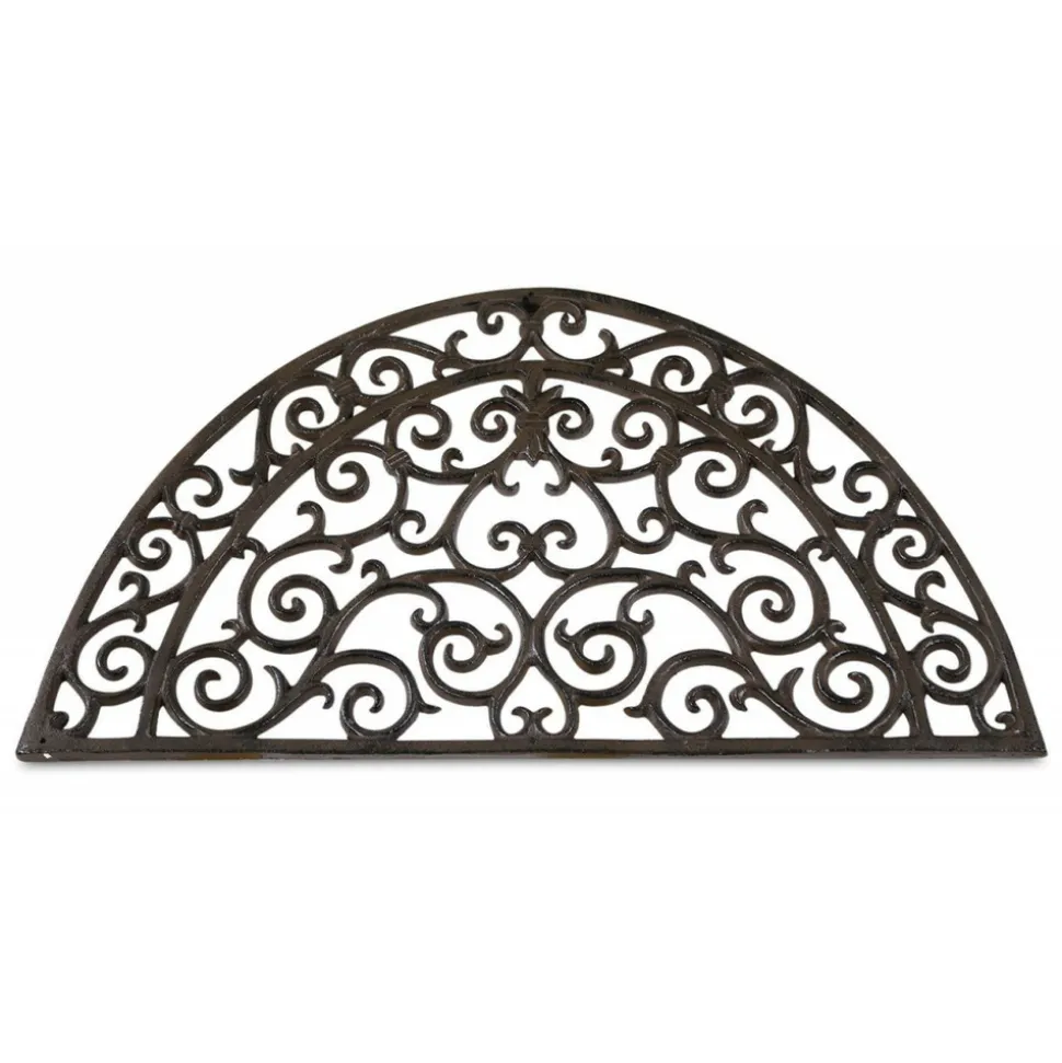 DÉCORATION D'AUTREFOIS - Paillasson demi-lune fonte fonte marron - décoration d'autrefois