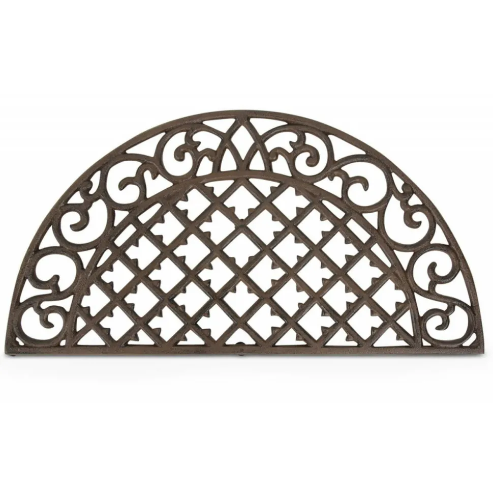 DÉCORATION D'AUTREFOIS - Paillasson demi lune fonte fonte marron - décoration d'autrefois