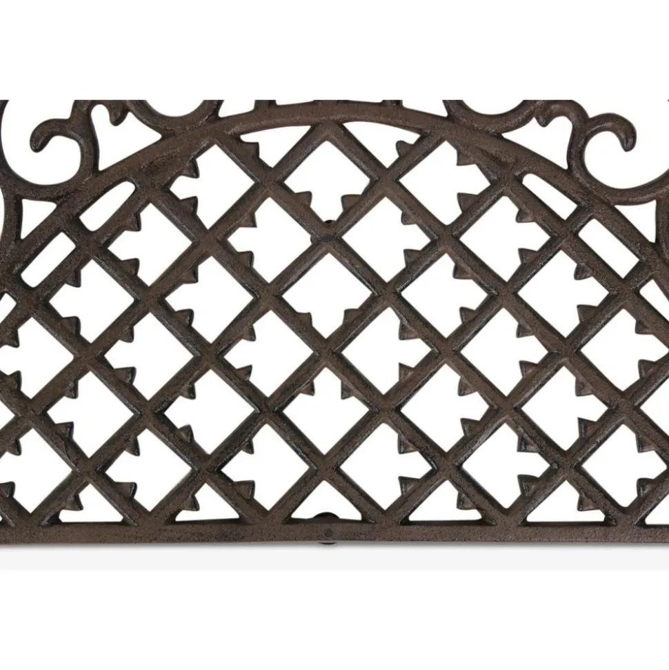 DÉCORATION D'AUTREFOIS - Paillasson demi lune fonte fonte marron - décoration d'autrefois