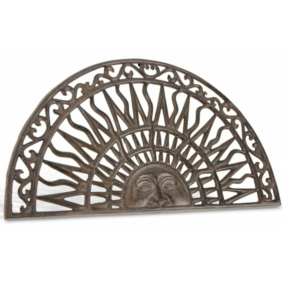 DÉCORATION D'AUTREFOIS - Paillasson demi lune fonte fonte marron - décoration d'autrefois