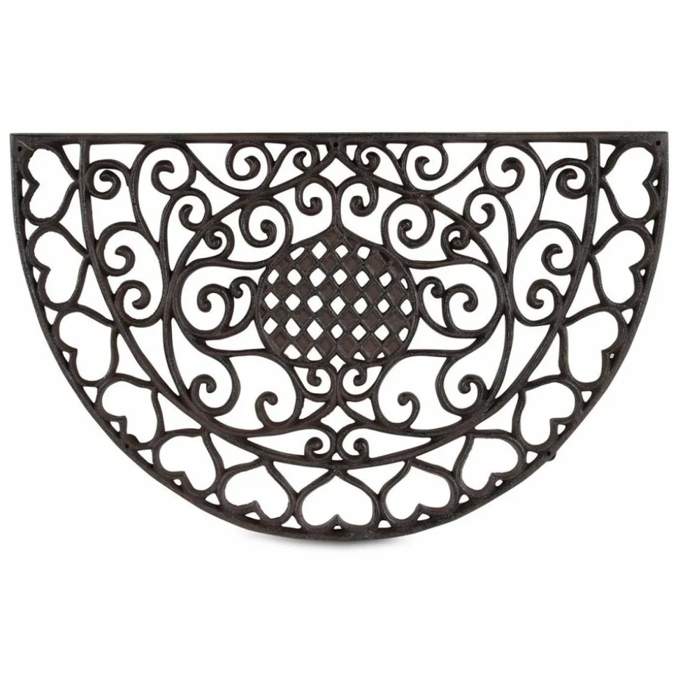 DÉCORATION D'AUTREFOIS - Paillasson demi-lune fonte fonte marron - décoration d'autrefois