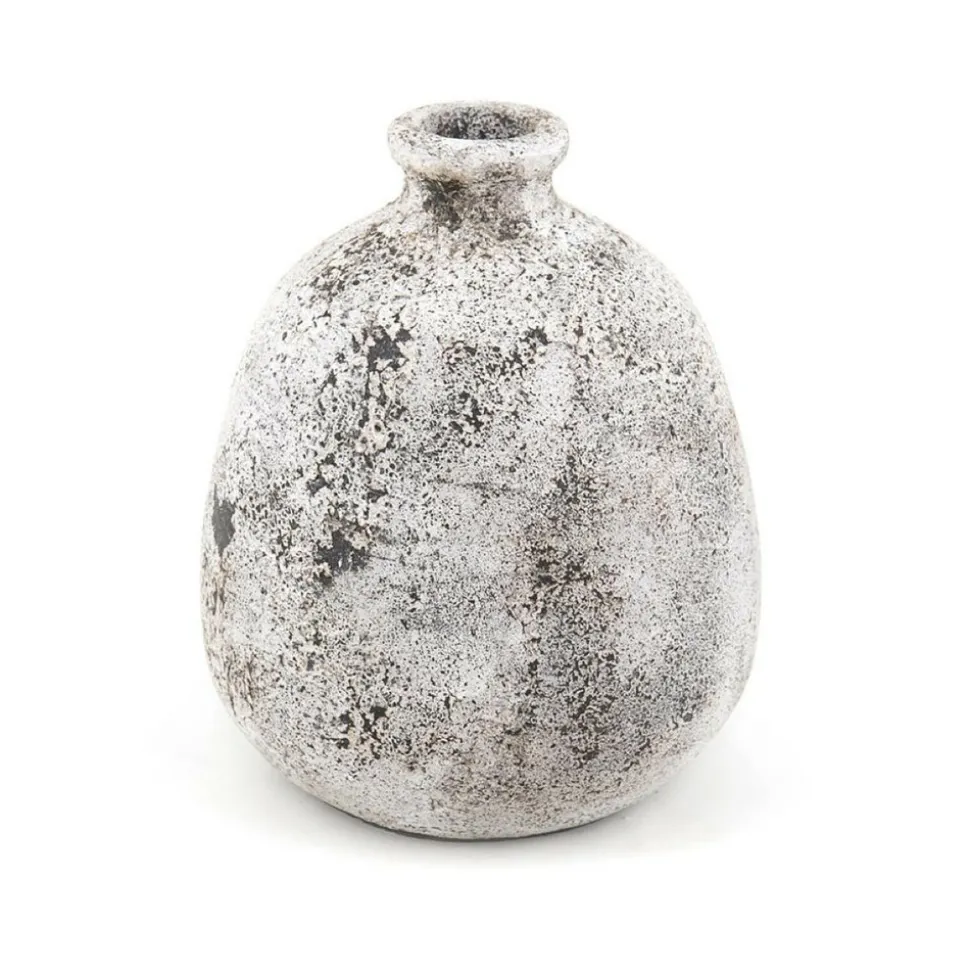 DÉCORATION D'AUTREFOIS - Vase terre cuite terrecuite blanc - décoration d'autrefois
