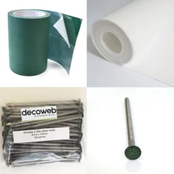 DÉCOWEB - Kit de pose pour gazon synthétique sur sol meuble - 50m²