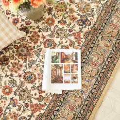 DÉCOWEB - Tapis traditionnel floral - mamie in love - corail doux - 200 x 290 cm